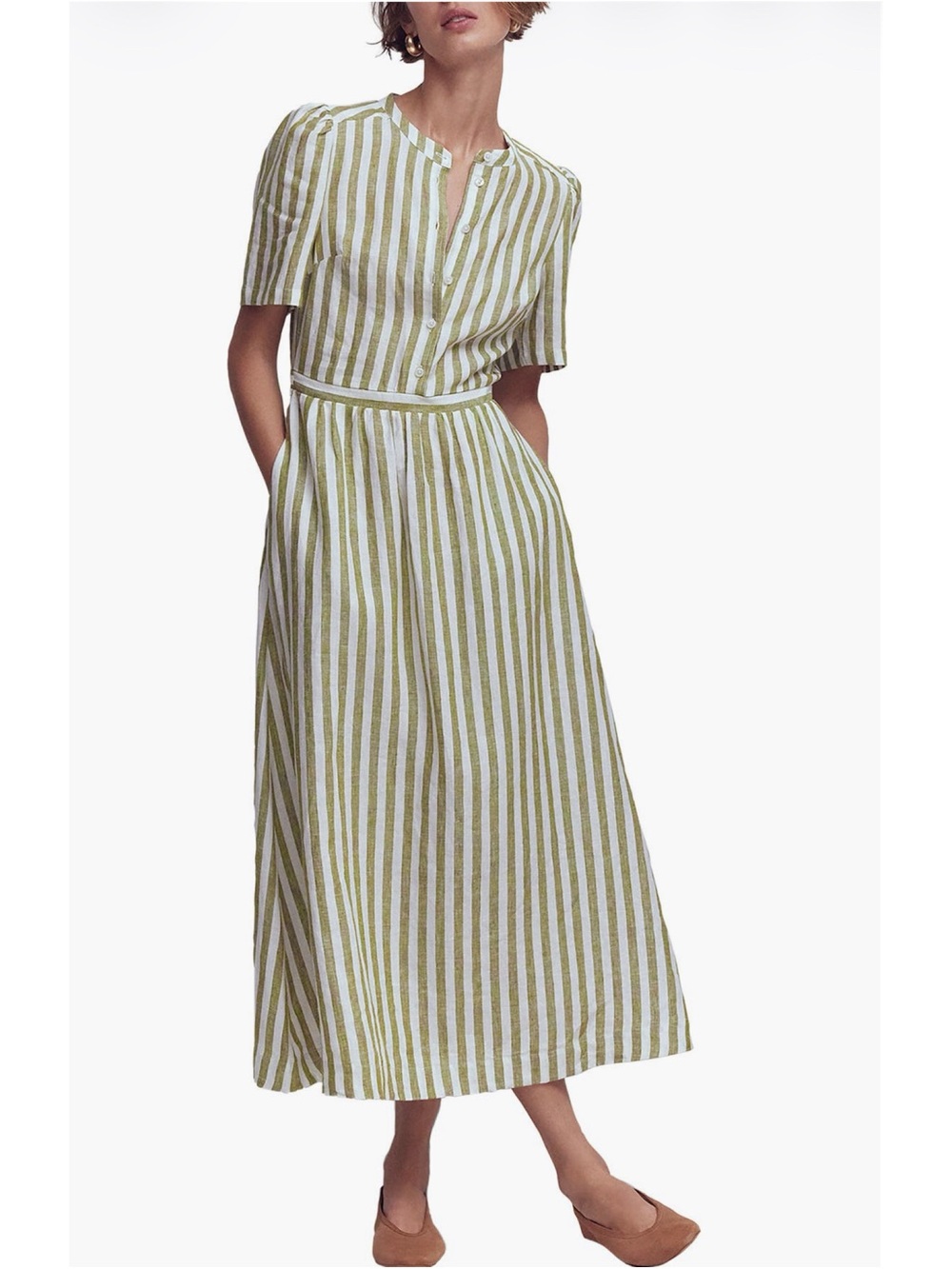 BODEN Ivy Linen Midi Dress sz 2 NWT